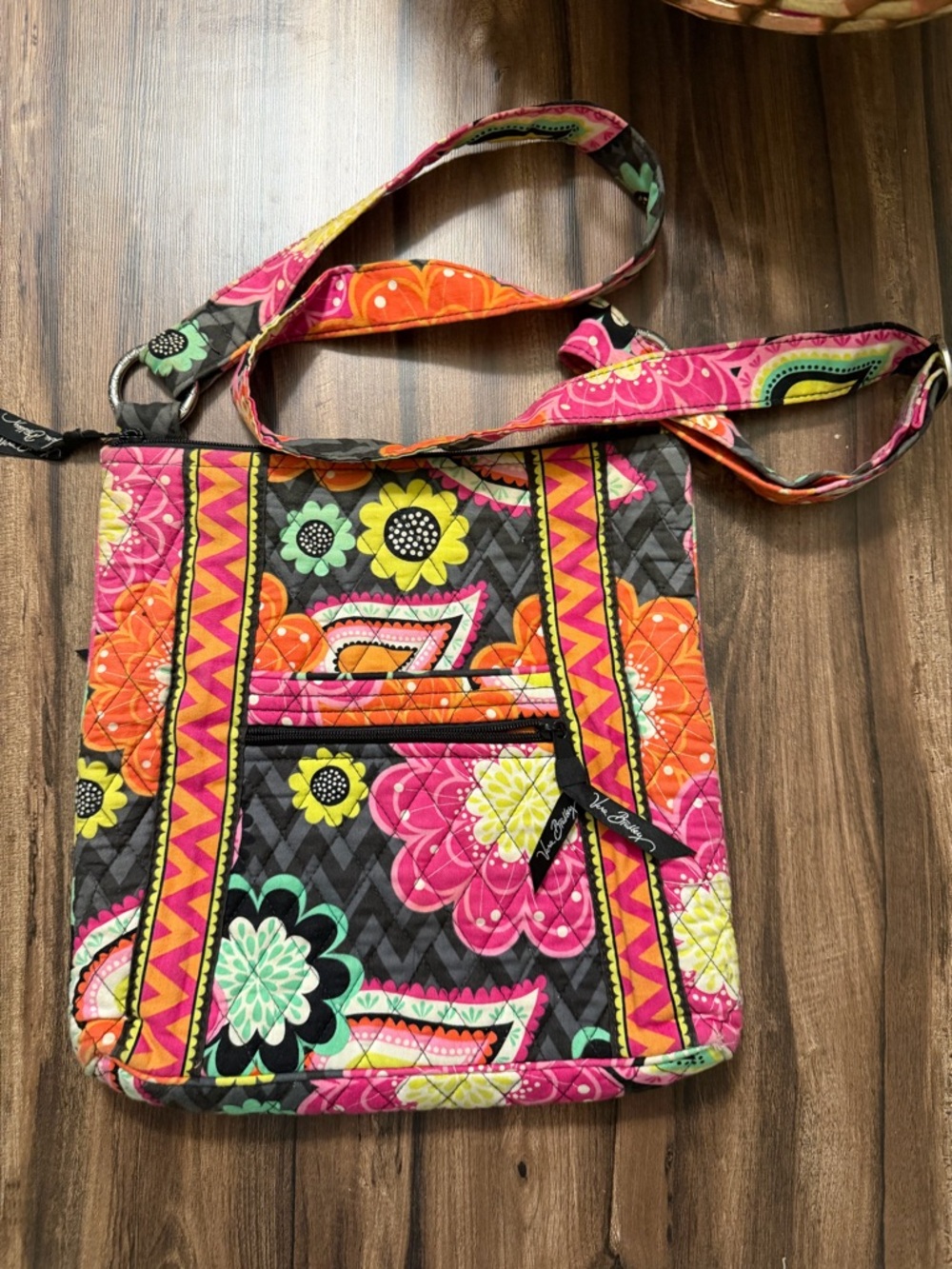 Vera Bradley Floral Quilted Crossbody - Pink, Orange, Yellow, Green, Black